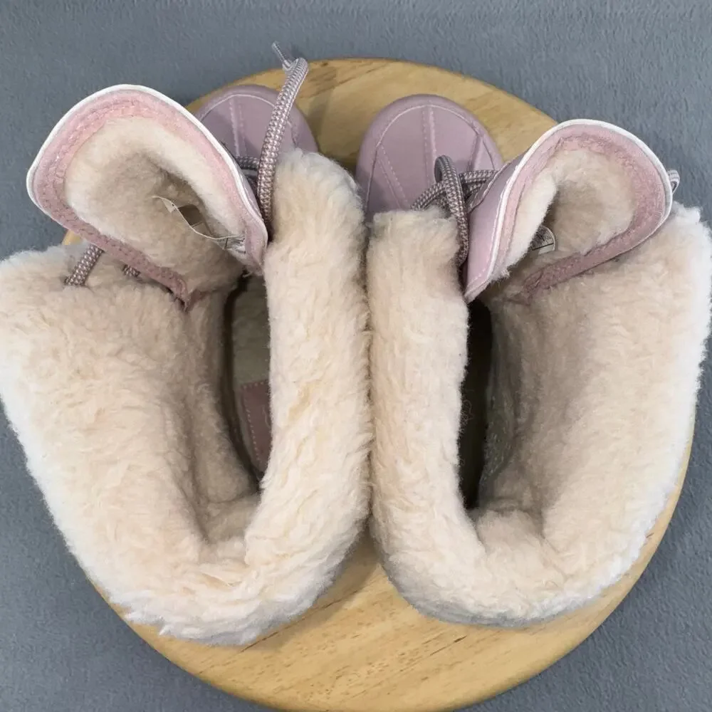 Ugg Kids' Butte II CWR Waterproof Winter Boots Pink Leather Size 4 US